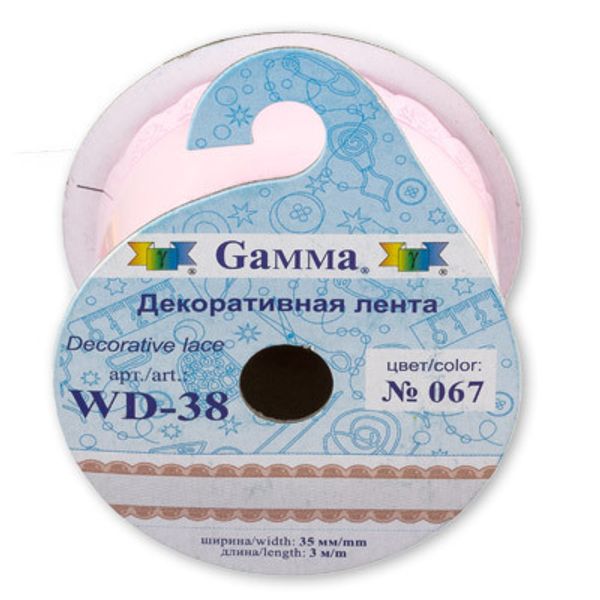 Лента декоративная 35.0 мм / 5 шт по 3 метра, 103 малиновый, WD-38 Gamma