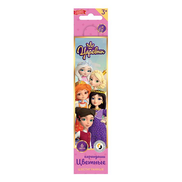Набор цветных карандашей Царевны TSR-CP-6006 заточенный 8х6 цв, Набор цветных карандашей Царевны TSR-CP-6006 заточенный 8х6 цв, ВКФ TSR-CP-6006