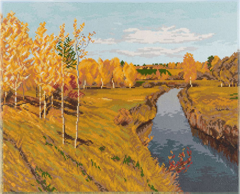 Алмазная (кристальная) мозаика Фрея GTG-ALPD-280, Золотая осень. Исаак Левитан, на подрамнике, 50х40 см