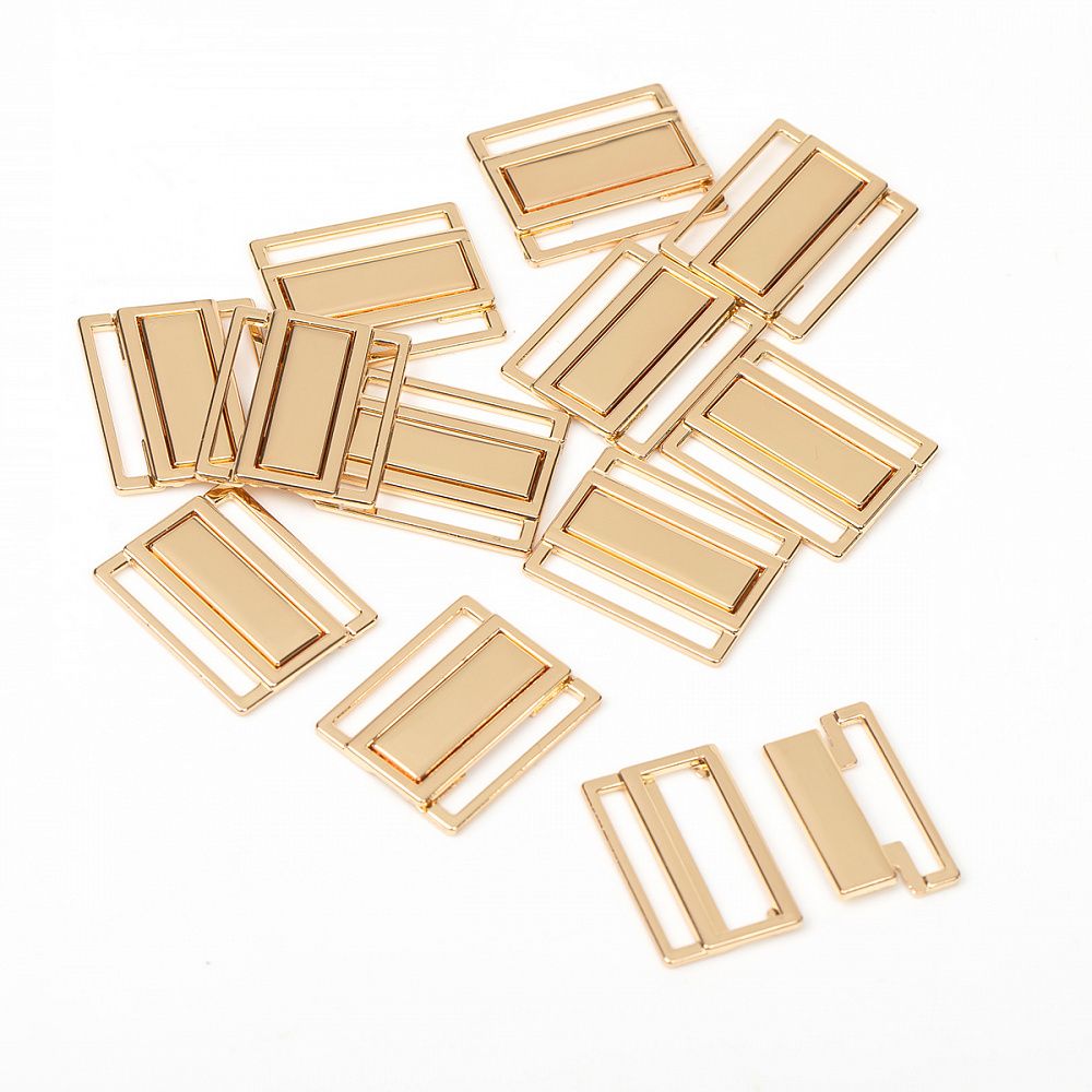 Пряжка-застежка для купальников металл 25.0 мм, 123SW цв.золото уп.10 шт