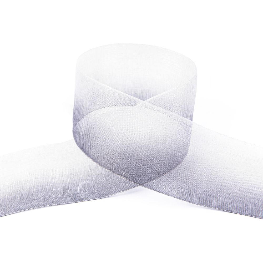 Лента капроновая (органза) двухцветная 38.0 мм / 22.5 метров, 001/112 белый/черный, Blitz ORP-38