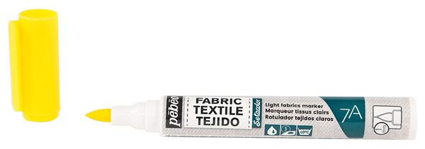 Маркер для светлых тканей 7A Light fabric 1 мм, перо круглое, 6 шт, 803402 Желтый, Pebeo