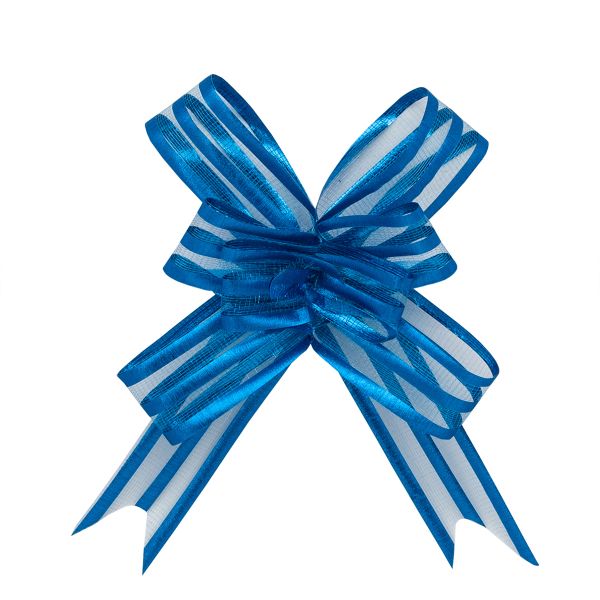 Бант-бабочка для упаковки подарка ⌀7 см, ширина ленты 1,7 см, 10 шт, 03 темно-синий