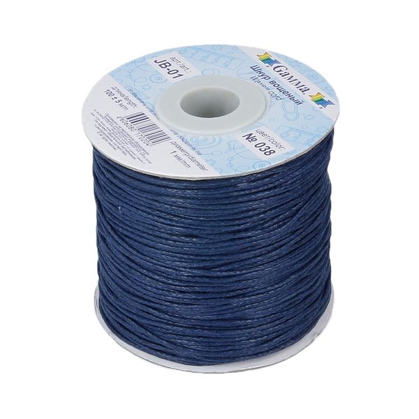 Шнур вощеный ⌀1.0 мм, 100 м, 038 т.синий, Gamma JB-01