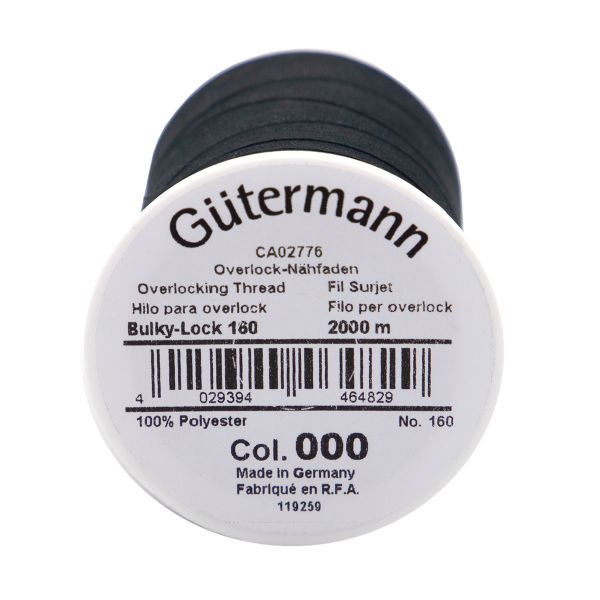 Нитка текстурированная Gutermann Bulky-Lock 160, 2000 м, _000 черный, 5 катушек, SHV