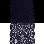 Кружево эластичное (стрейч) 100 мм / 3 метра, C147 индиго