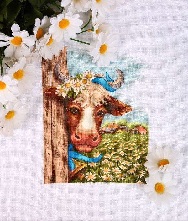 Набор для вышивания нитками Panna, В ромашках, 15х20,5 см