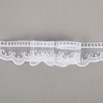 Кружево на сетке 34 мм / 10 м, белый, Gamma GKM-3401