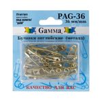 Булавки английские золото, 25 шт, 36 мм, Gamma PAG-36