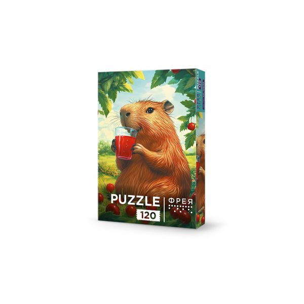 Пазл 120 элементов, PZL-120/02 Капибара в вишневом саду, Фрея