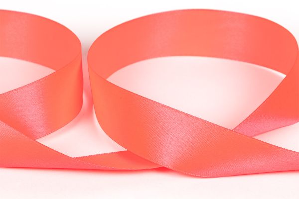 Лента атласная 1-сторонняя 25.0 мм / 33±2 метра, №513N(16-1650) кораллово-розовый, Gamma