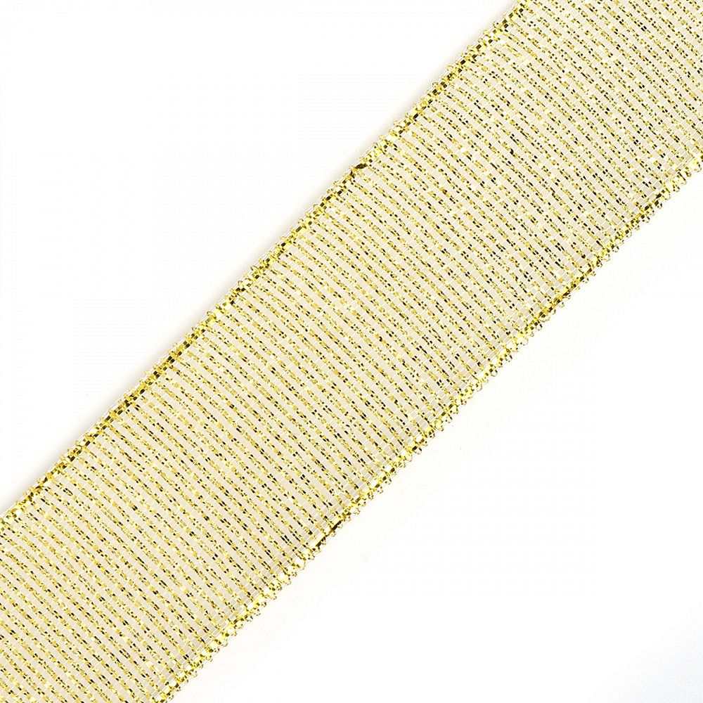 Лента металлизированная 25.0 мм / 22.85±1 метра, цв. золото, Magic4Hobby