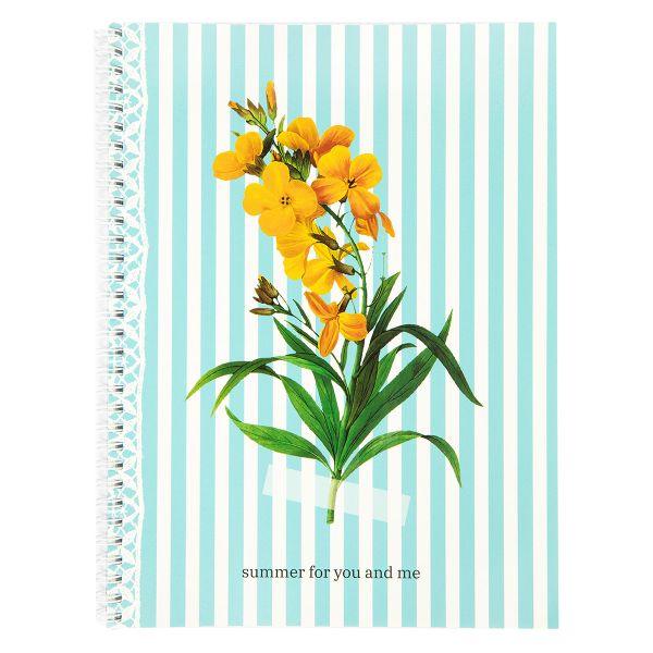 Тетрадь Flowers A4 80 л. на гребне 60 г/м², 4 шт, клетка, SVT 800421 02 голубой, Светоч