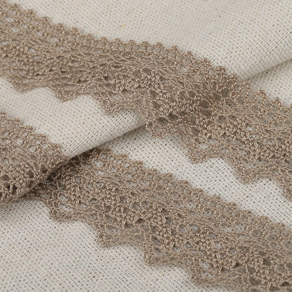 Кружево вязаное (тесьма) 25 мм, диз.3207 цв.09 лен, 3 метра, Kruzhevo