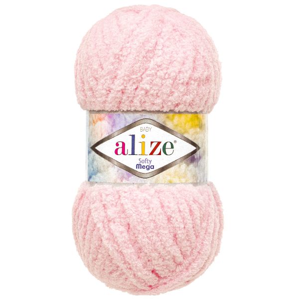 Пряжа Alize (Ализе) Softy Mega / уп.5 мот. по 100 г, 70м, 31 бледно-розовый