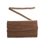 Кружево вязаное (тесьма) хлопковое 10 мм / 9.14 метров, C092 коричневый