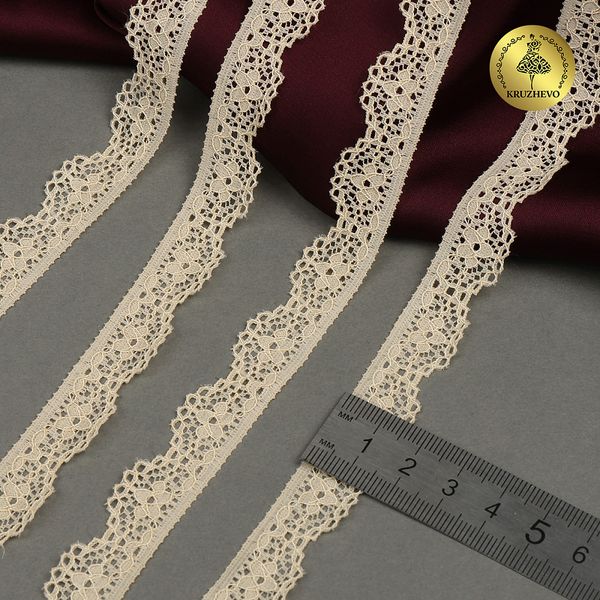 Кружево эластичное (стрейч) 8031 15мм цв.L126 бежевый, 50м, Kruzhevo