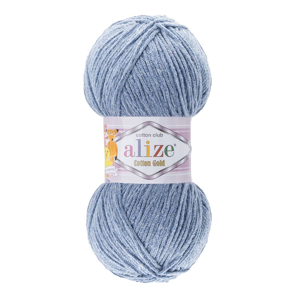 Пряжа Alize (Ализе) Cotton Gold / уп.5 мот. по 100 г, 330м, 962 голубой туман