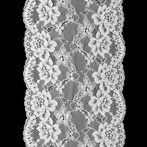 Кружево бельевое эластичное 180 мм / 13.72 м, цв. C501 белый