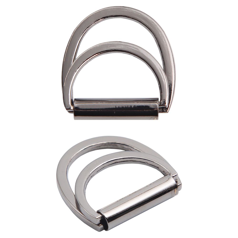 Полукольцо двойное металл внутр. 15 мм (внешн. 22х22 мм), 2 шт, металл, олово черный никель, MT-1852