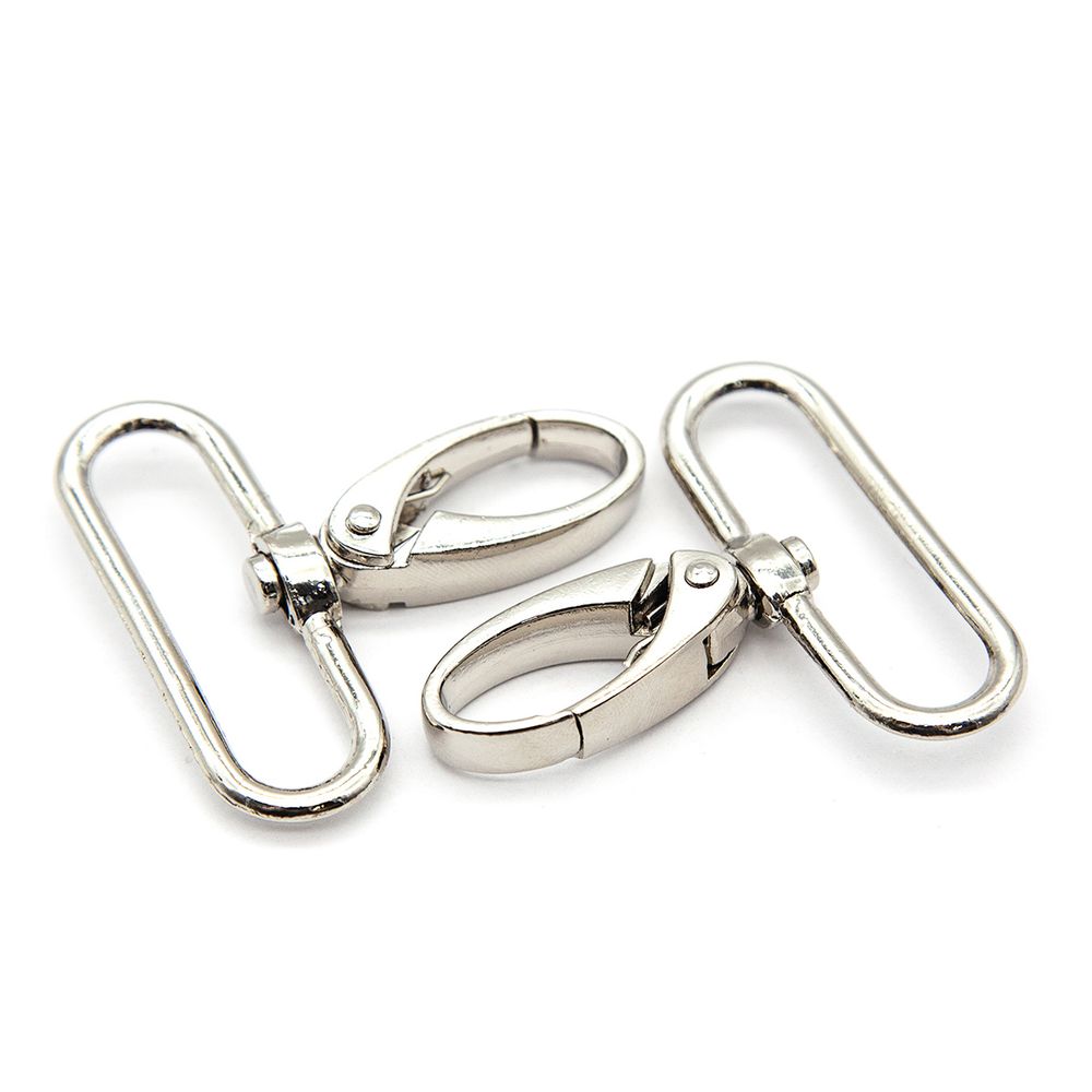 Карабин металл 40 мм (48х52 мм), 2 шт, Hobby&Pro, никель