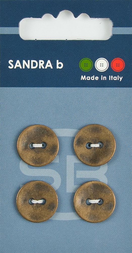 Пуговицы Sandra, 15 мм, 4 шт, металл, медный, 160768