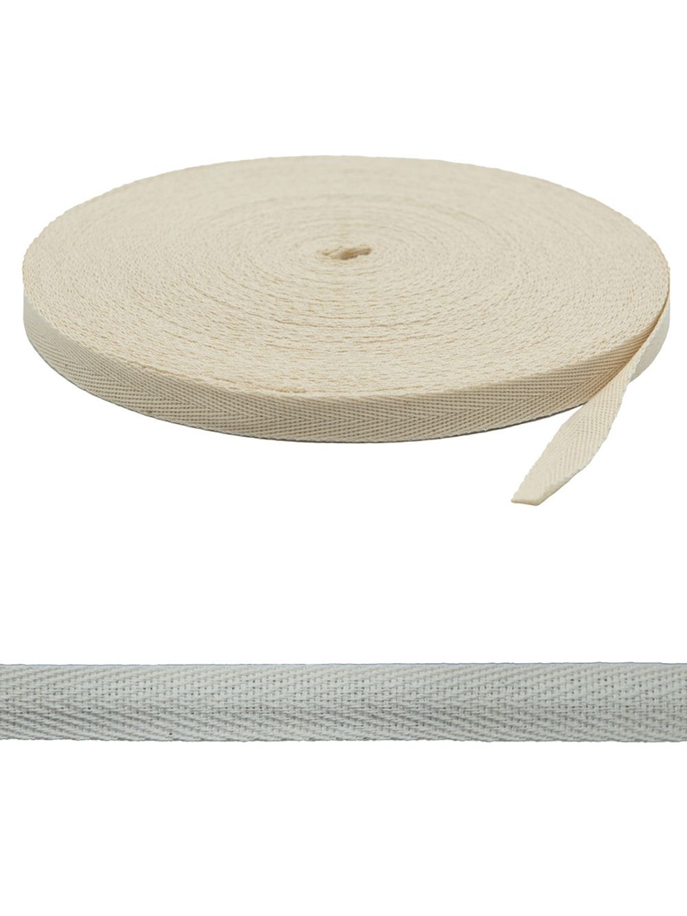 Тесьма (лента) киперная (100 х/б) 13 мм / 50 метров, суровый