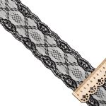Кружево на сетке 68 мм, 6,8 м, ±4 см, WL-84, черный
