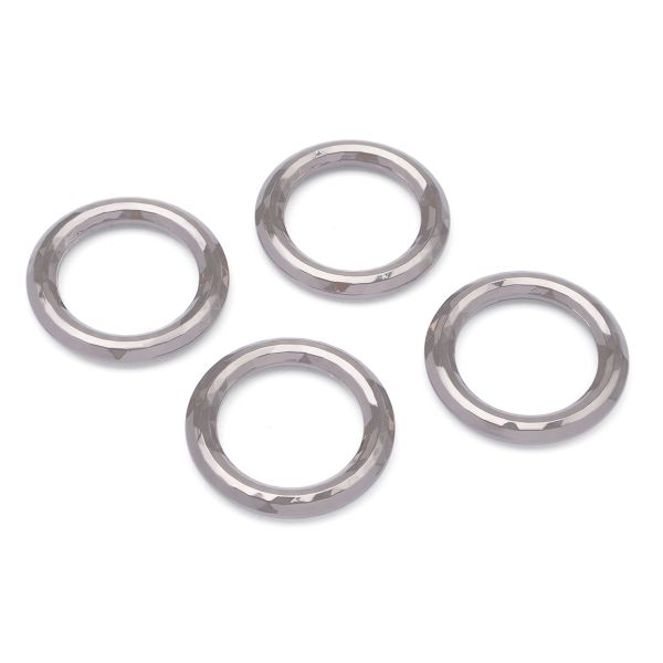 Кольцо литое металл in ⌀18 мм (25 мм внешн.), граненое (Pewter олово (чер.никель)), 4 шт, MB199