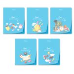 Тетрадь ученическая школьная пластик. прозр. обложкой 180 мкм. с трафарет. печатью, цвет.запечат.титул лист A5 24 л. на скобе 65 г/м², белизна 100% 15 шт линия, 01470 Мир знаний, Светоч Т193