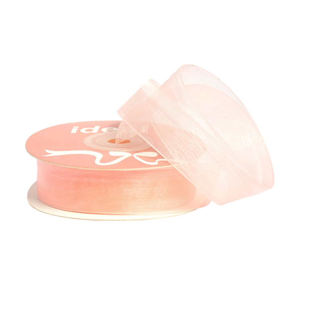 Лента капроновая (органза) 20.0 мм, 1009 персиковый, уп. 27,4 м