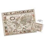 Пазл. Премиальная коллекция 2000 элементов, TOP-PZL-2000/01 Географическая карта мира (1635-1649), Фрея