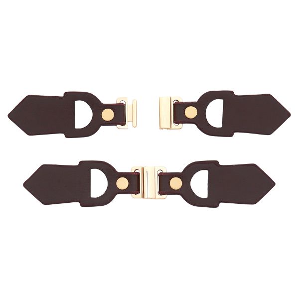 Застежка пришивная 120х20 мм, 6 шт, Brown/G коричневый с золотом, FA213