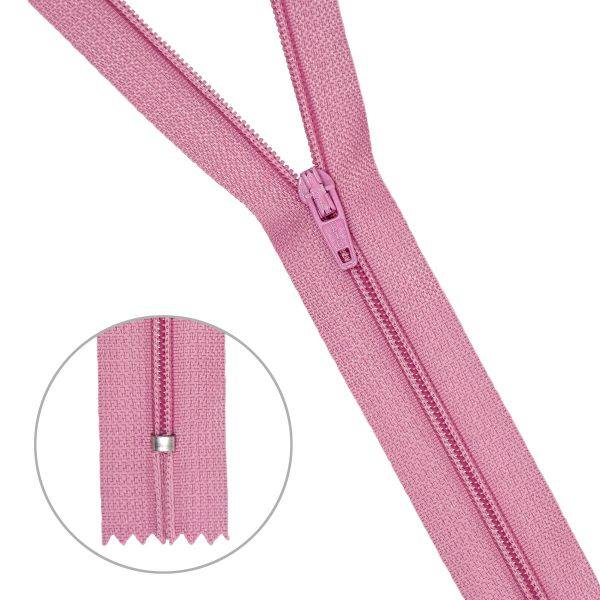 Молния спираль (витая) брючная Т3 (3 мм) 1 зам., н/раз., 20 см, автомат, чайн.роза авт. 20 см, ГР, 30124, 10 шт