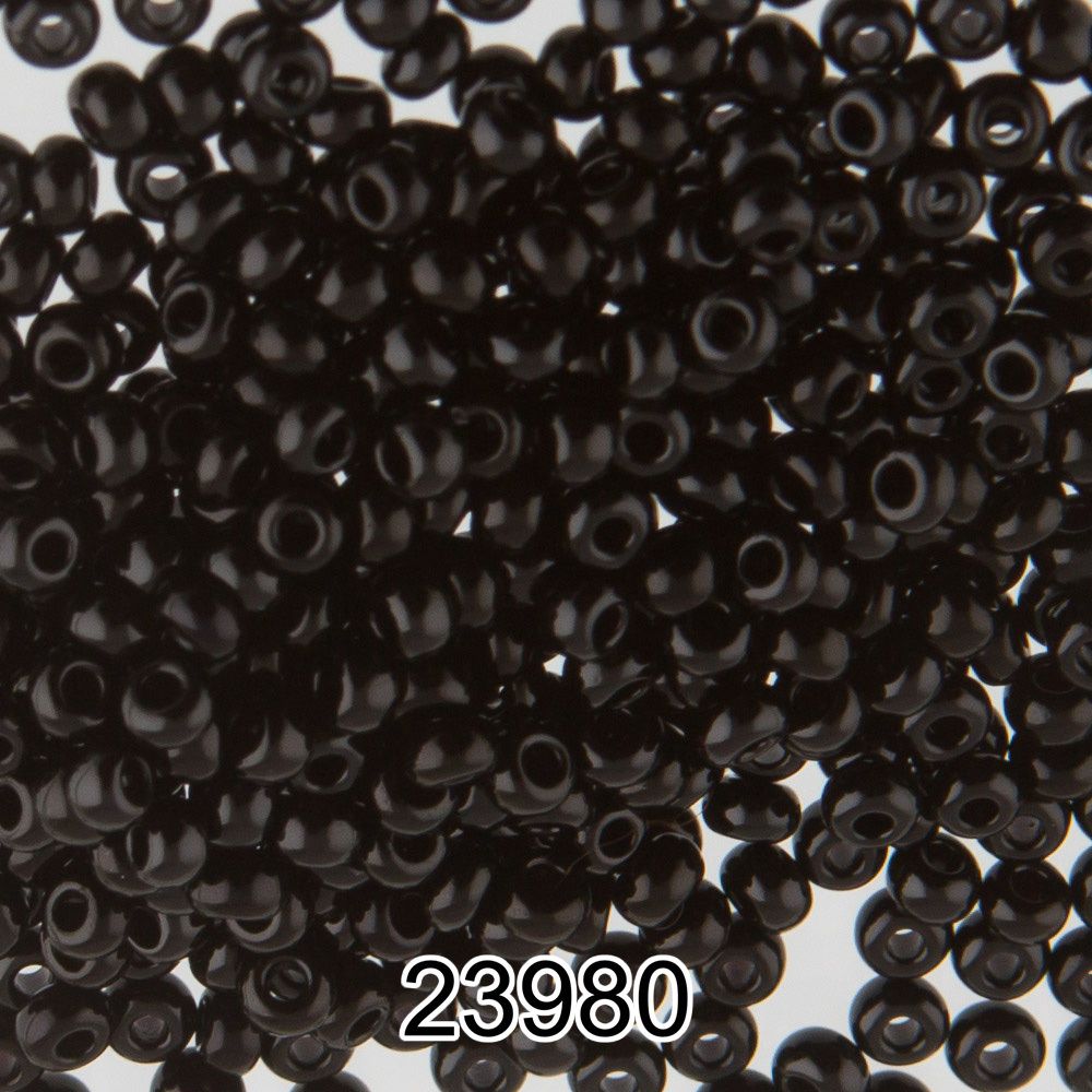 Бисер Preciosa круглый 10/0, 2.3 мм, 500 г, 23980 (Ф098) черный