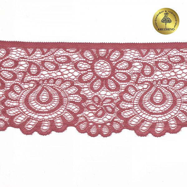 Кружево эластичное (стрейч) 90 мм, TBY.YSTL00839.N, L2925 розовый рубин, 3м, Kruzhevo