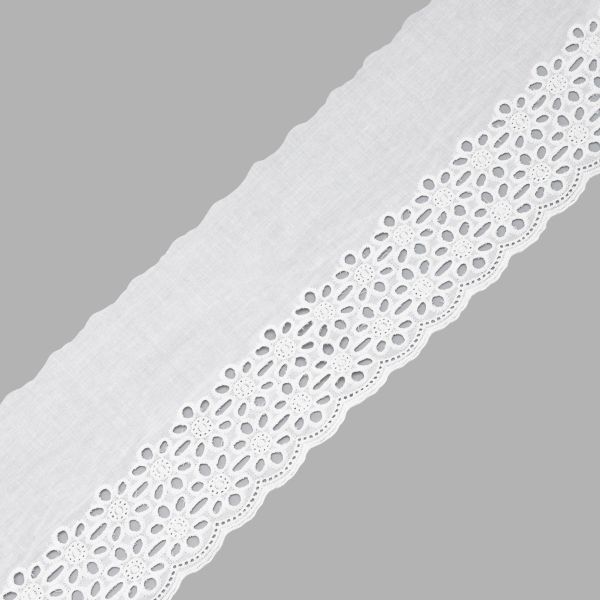 Кружево шитьё 125 мм / 13.7 метров, хлопок, (белый), 3AR2352