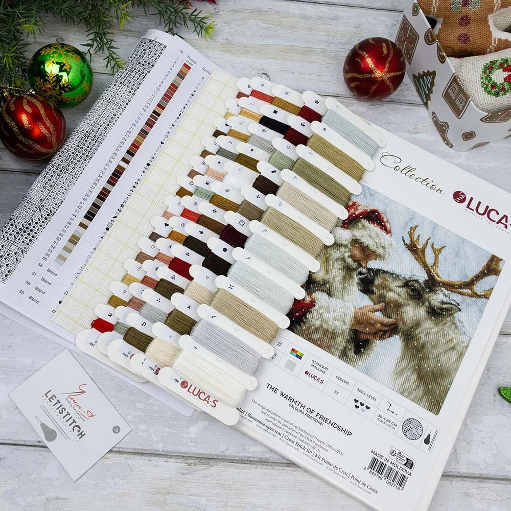 Набор для вышивания нитками Luca-S, Тепло дружбы, 36х29см