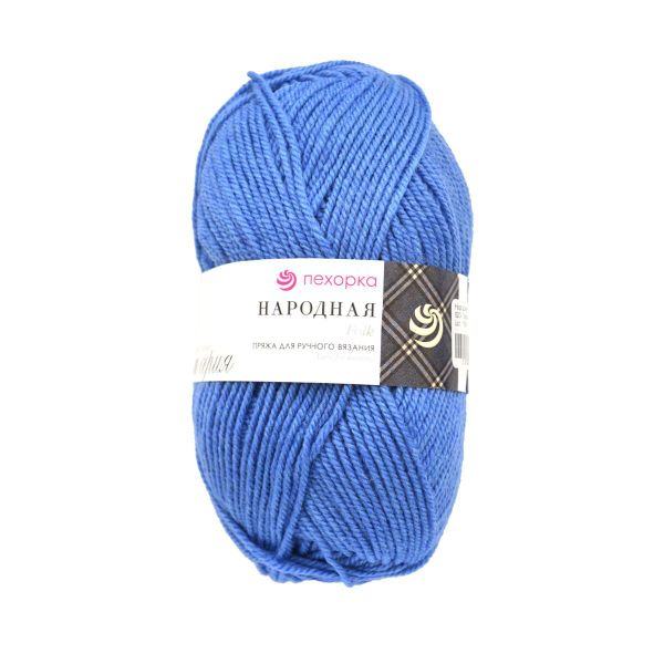 Пряжа Пехорка Народная / уп.5 мот. по 100 г, 220 м, 520-Голубая пролеска