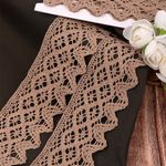 Кружево вязаное (тесьма) 50 мм / 3 метра, хлопок, TBY.1003, F294 капучино