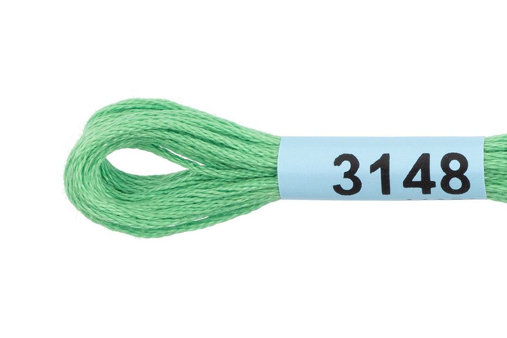 Мулине Gamma 100% хлопок, цв.3148 салатовый, 24 мотка по 8 метров