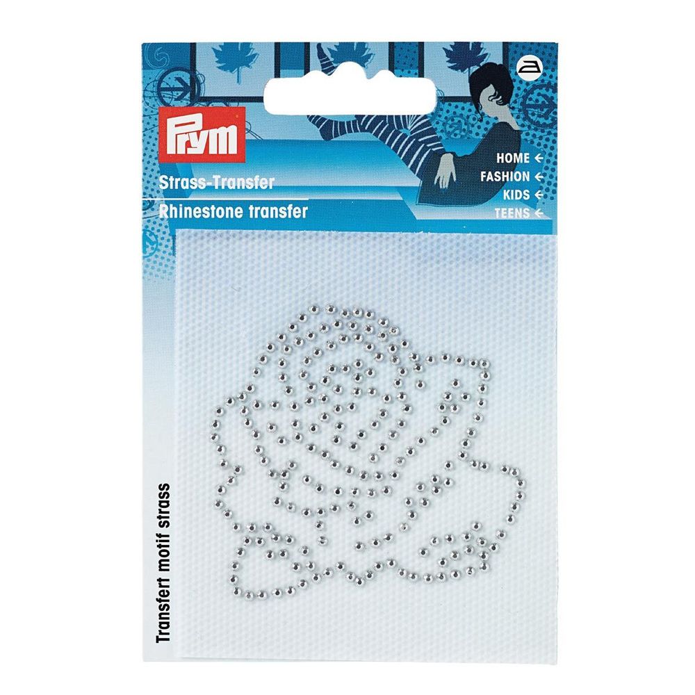 Термоаппликация из страз Роза, серебристый металлик Prym 926252