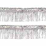 Бахрома отделочная 33.0 мм / 12 метров, металлизированная серебро