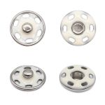 Кнопка пришивная металл ⌀15.0 мм, никель / белый, 10 шт, КПР6