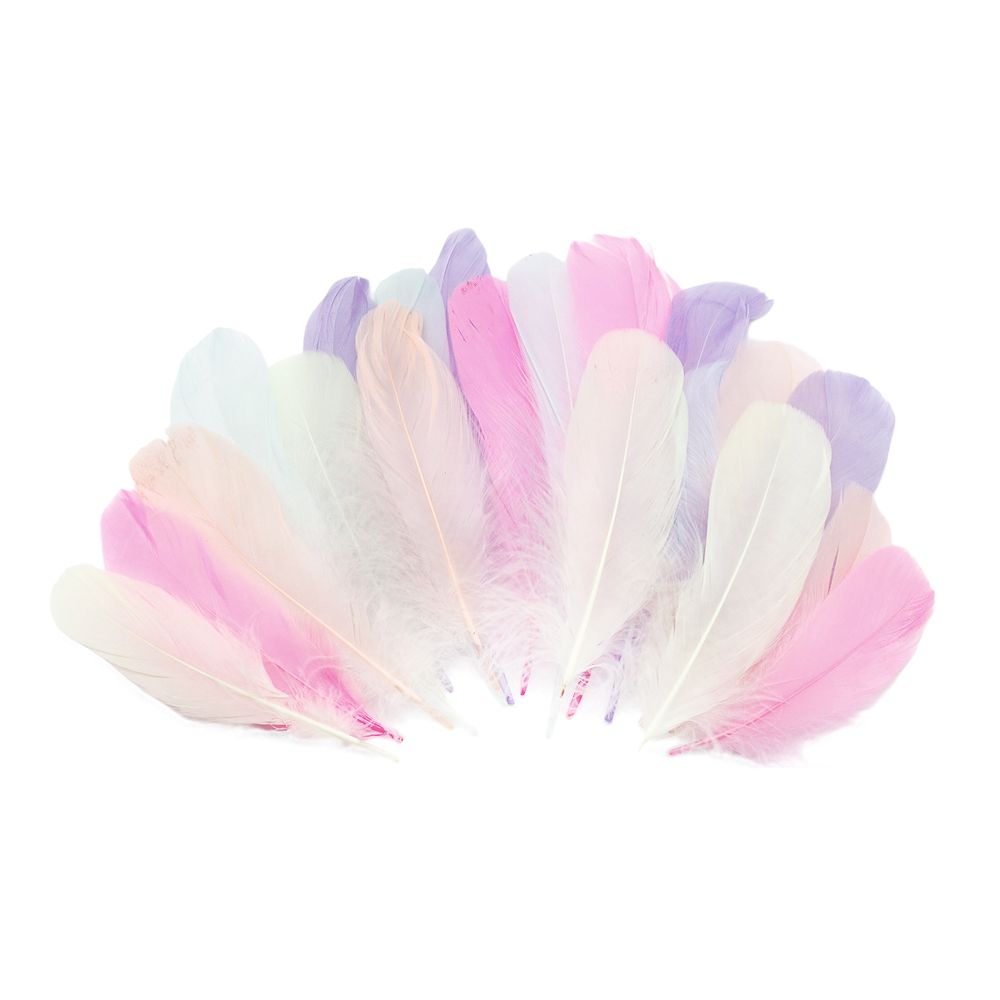 Перо гусиное обработанное нежный микс, 15-17см, 20 шт, XQ-660331