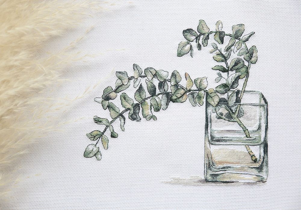 Набор для вышивания нитками Panna, Эвкалипт, 21х30 см