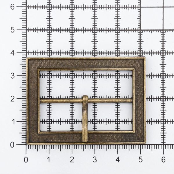 Пряжка ременная металл 40 мм, прямоугольная, бронза, 1 шт, MT-1851