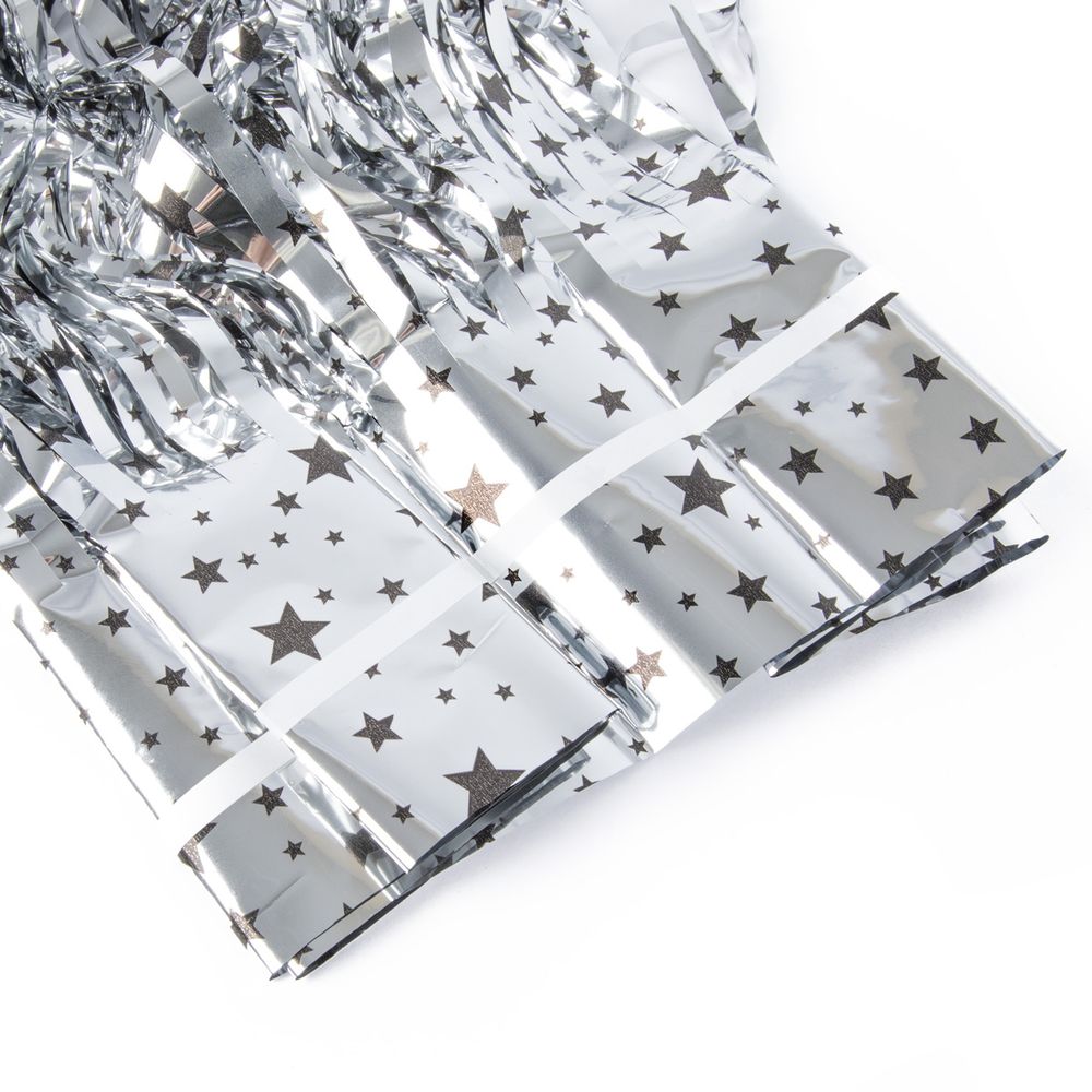 Занавес Дождик 100х200 см, 02_серебряные звёзды, Boomzee GBZ-13