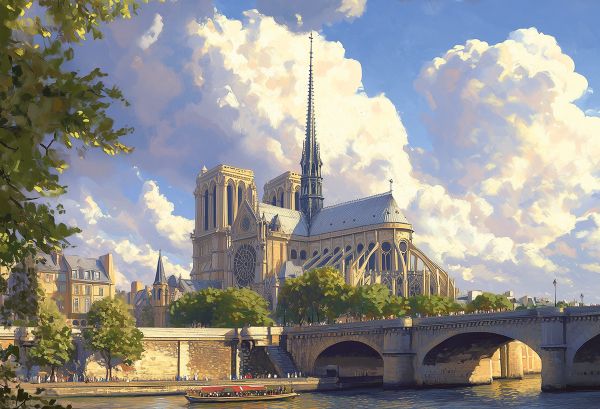 Пазл 1500 элементов, PZL-1500/43 Нотр-Дам над Сеной, Фрея