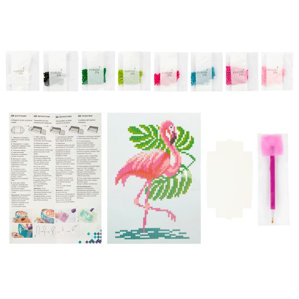 Алмазная (кристальная) мозаика Фрея, Фламинго, 19,5х14 см